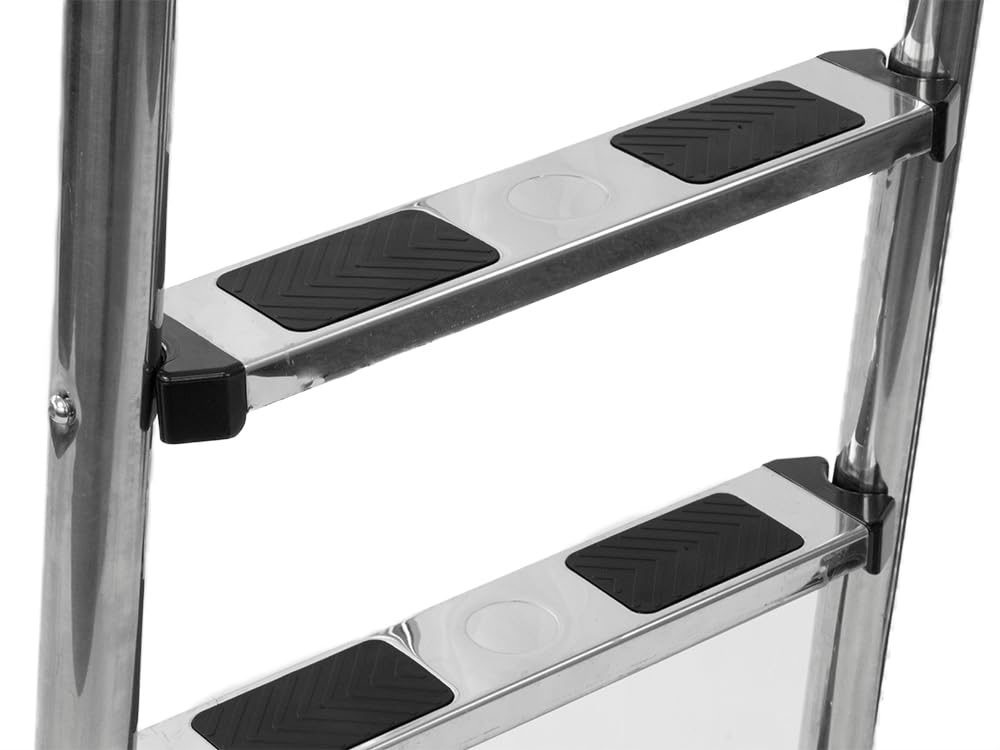 Aqua Select 4-Step Stainless Steel Pool Ladder with Non-Slip Steps | Heavy Duty 250 lb Capacity Inground Swimming Pool Entry/Exit System | 1.9