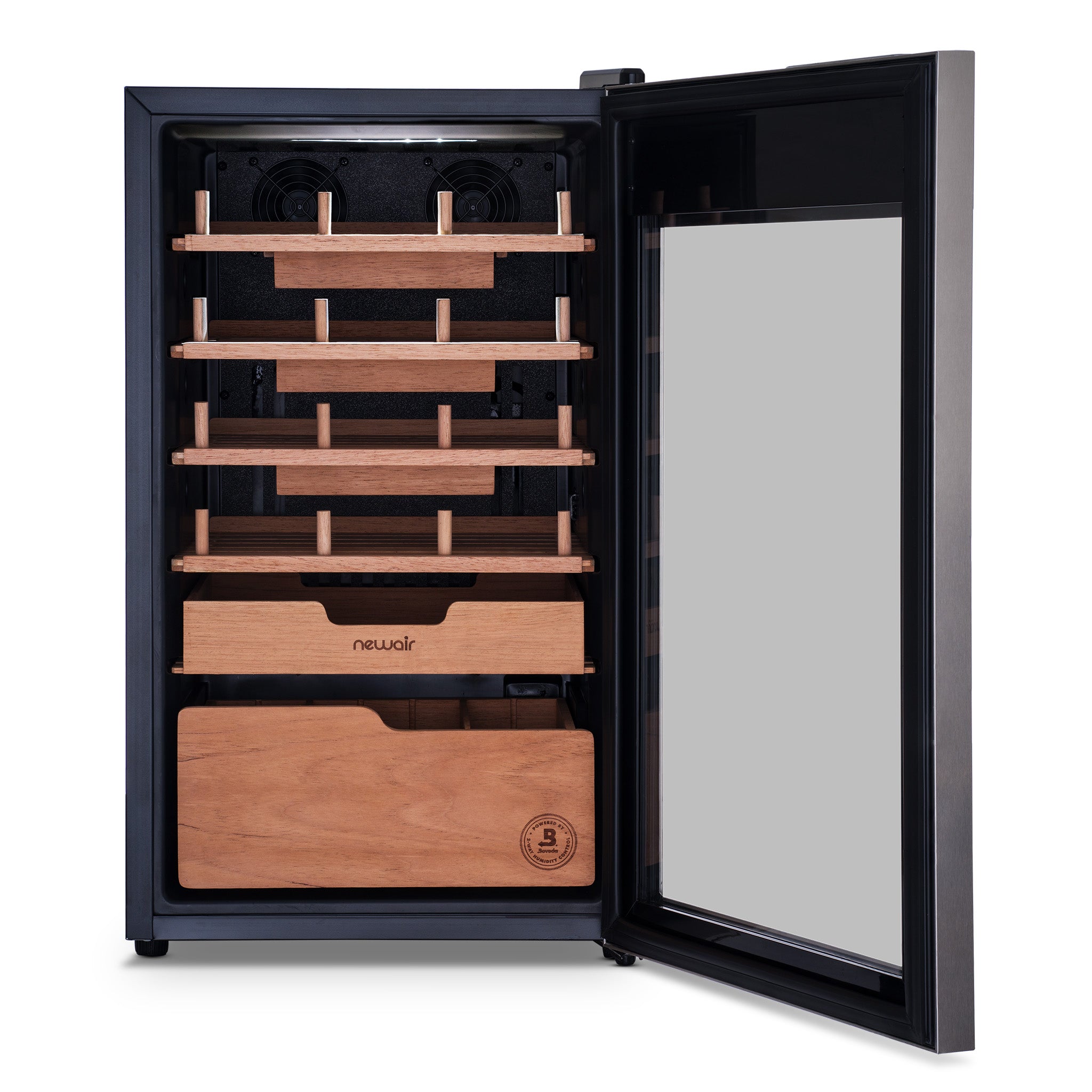Newair® x Boveda 500-Count Electric Cigar Humidor with Digital Hygrometer - Perfect for Home, Office & Cigar Lounge Storage