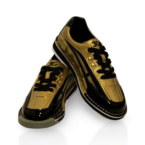 3G Men's Belmo Tour S Gold & Black Right Hand Bowling Shoes - Professional Performance for League & Tournament Play