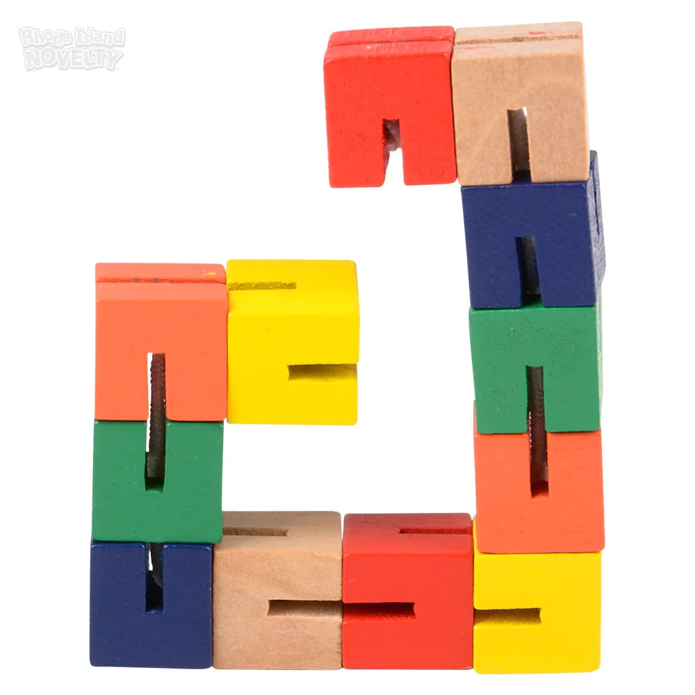 6 Pack Wooden Twist Cube Puzzle Brain Teaser Game - Stress Relief & Fun for All Ages - Perfect for Office, Travel, and Family Game Night