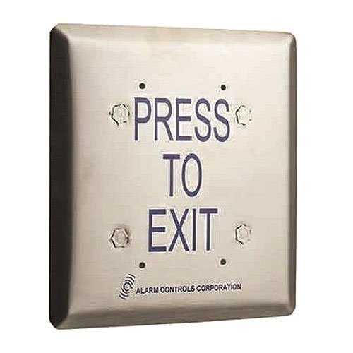 Alarm Controls JP1-5 JP Series Jumbo Push Plate - Stainless Steel Exit Button with Pneumatic Time Delay | Ideal for Commercial Buildings, Schools & Emergency Exits