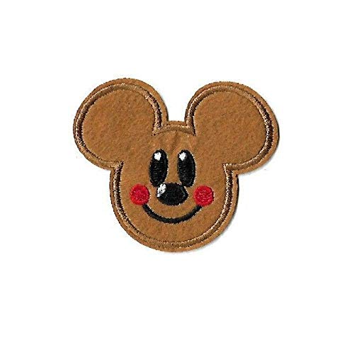 Disney Mickey Mouse Gingerbread Man Embroidered Iron-On Applique Patch for DIY Crafts, Costumes & Holiday Decorations - Perfect for Christmas, Halloween & Cosplay Outfits