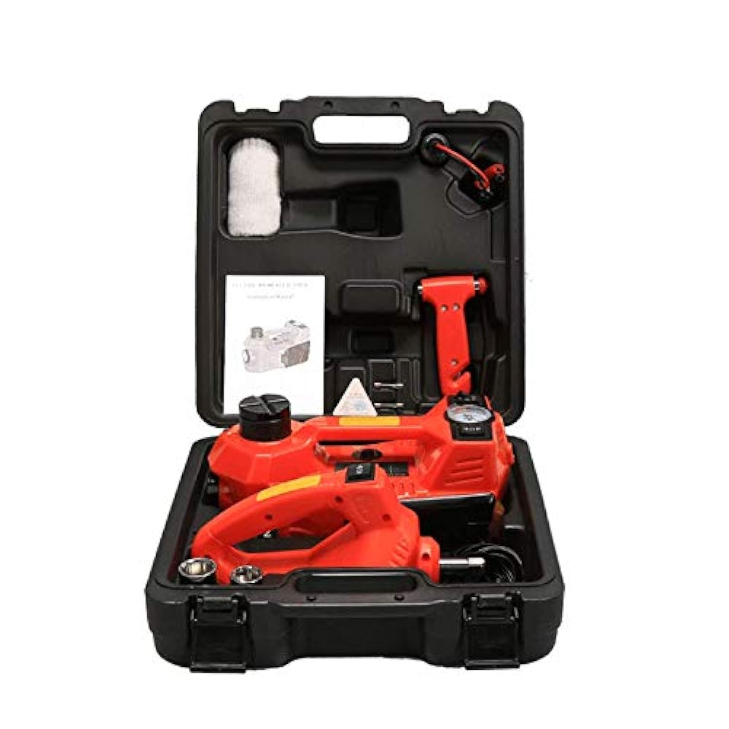 KUNFINE 3-in-1 Multifunctional Portable Car Tire Repair Kit with 5 Ton Electric Hydraulic Jack, Air Compressor & LED Light - Emergency Tire Change for SUV, Sedan, Van (Perfect for Roadside Assistance & Off-Road Adventures)