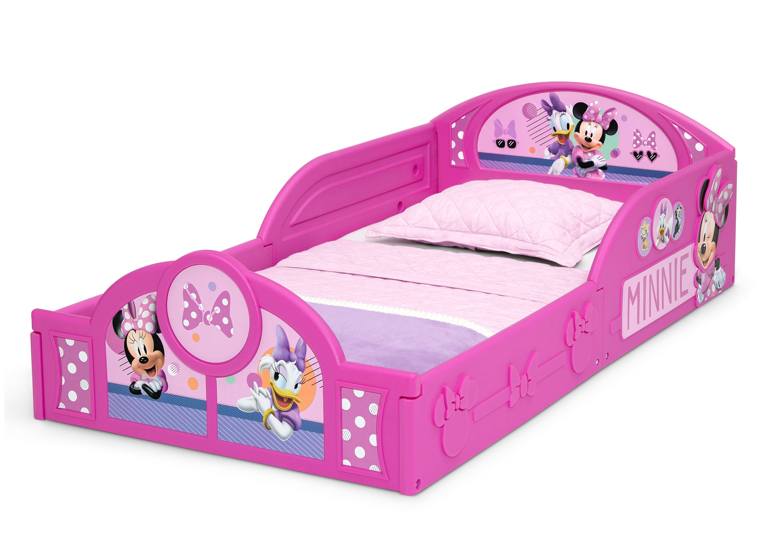 Minnie Mouse 3-Piece Toddler Bedroom Set - Crib Bedding, Curtains & Rug - Disney Nursery Decor for Girls - Perfect for Baby Shower Gifts & Kids Room Makeover