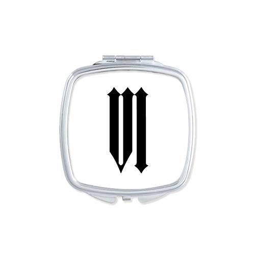 DIYthinker Black Roman Numerals VI Silhouette Mirror - Portable Compact Double-Sided Glass Makeup Mirror for Travel, Home, and Office Use