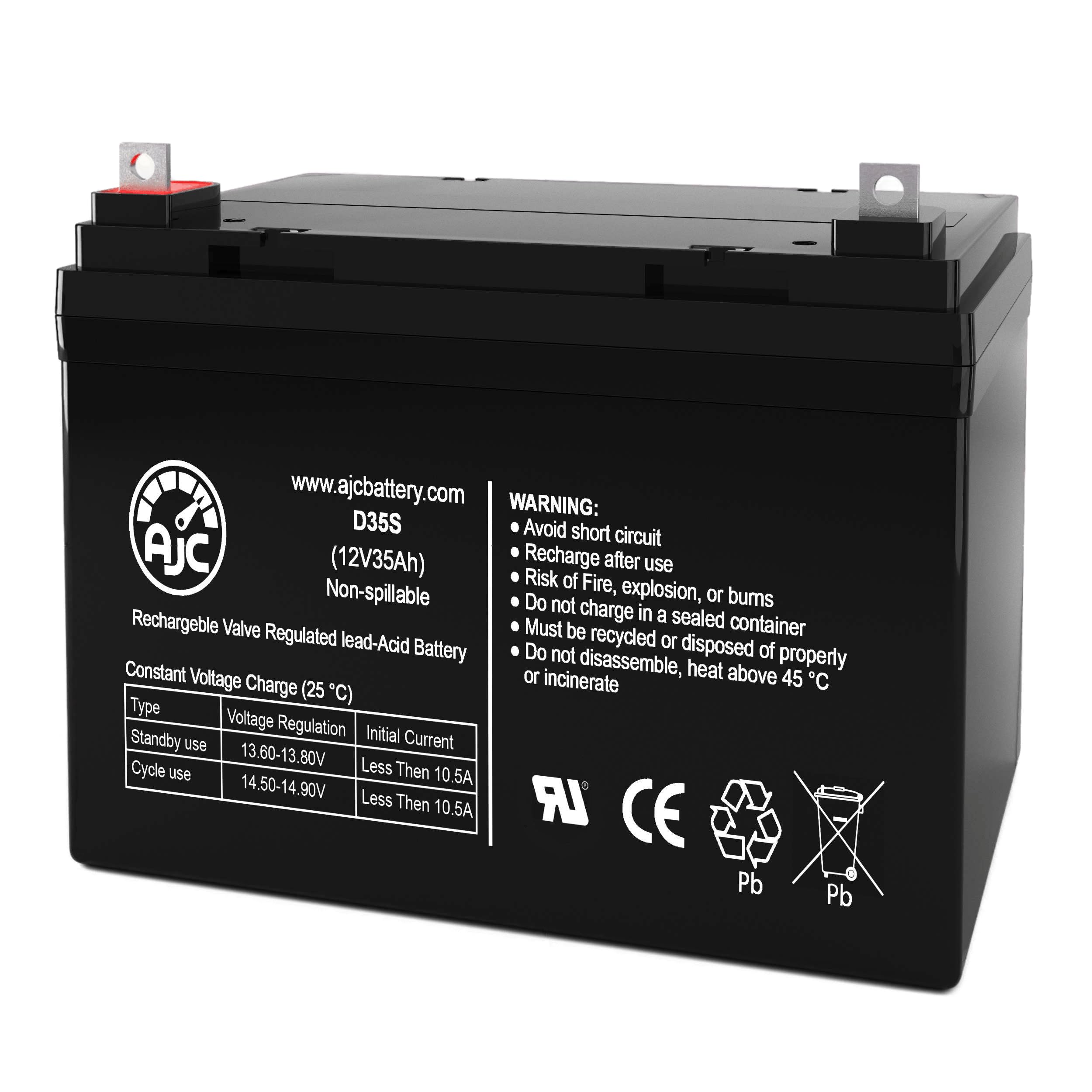 AJC 12V 35Ah Replacement Battery for Jack Palmer Industries Threesome 3-Wheel Electric Scooter - Perfect for Commuting, Campus Transportation & Last-Mile Delivery