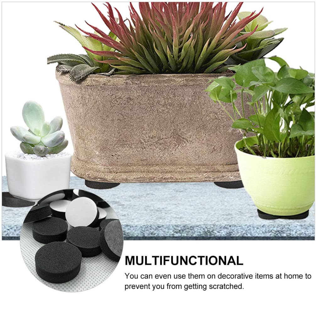 48PCS EVA Flower Pot Pads - Non-Slip Plant Pot Risers for Indoor Plants, Round Invisible Pot Feet Mats for House Plants (Use for Protecting Floors & Enhancing Drainage)