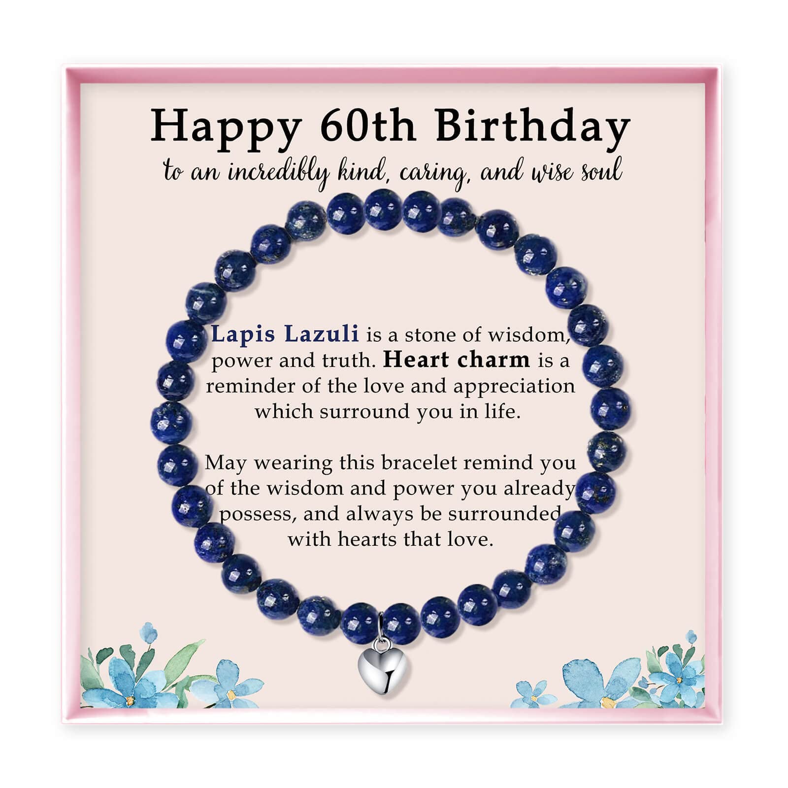 60th Birthday Gifts for Women - Elegant Lapis Lazuli Jewelry Set for Mom, Wife, Sister or Friend | Perfect 60 Year Old Woman Birthday Present for Special Occasions & Milestone Celebrations