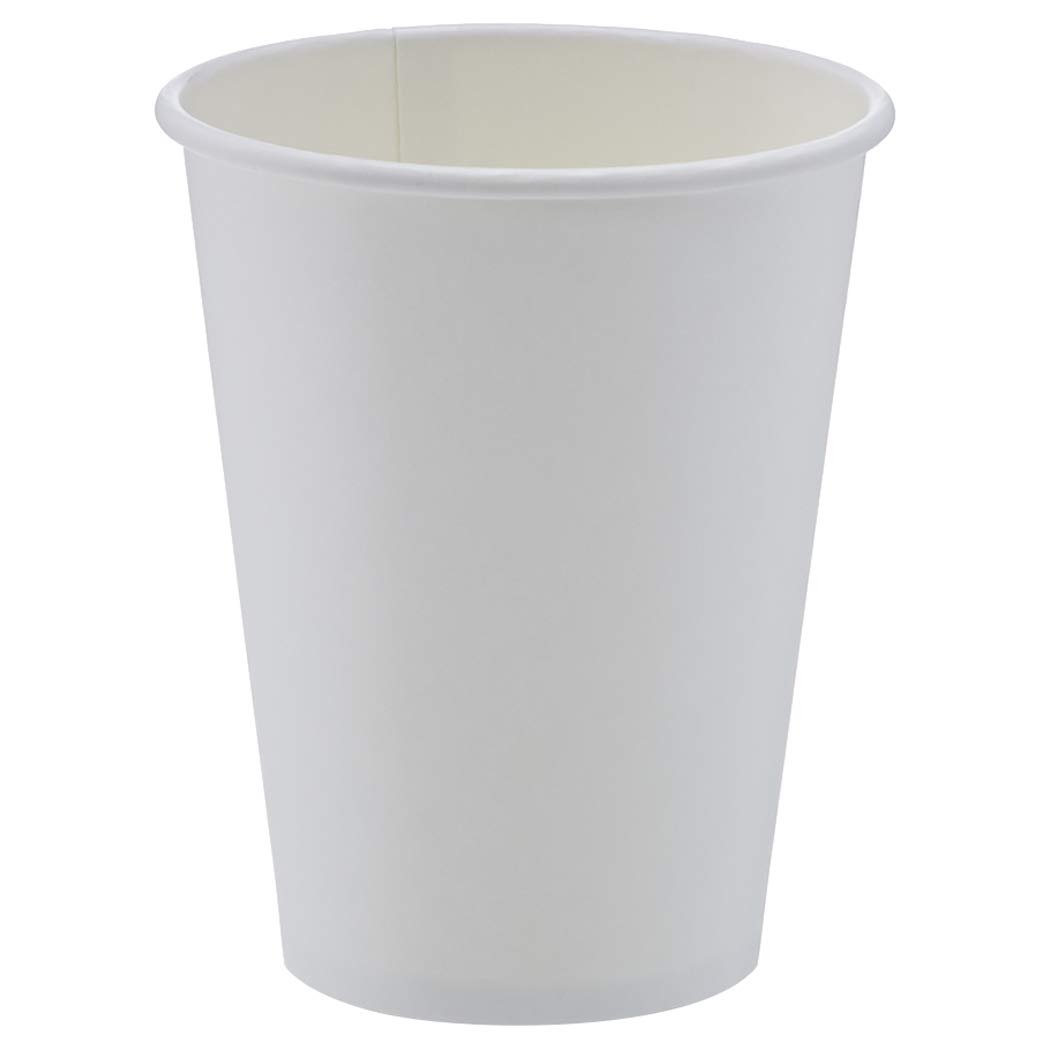 Amazon Basics Disposable Coffee Cups - 12 oz White Paper Cups (1000 Pack) for Hot Beverages, Office Break Rooms, Cafes & Home Use
