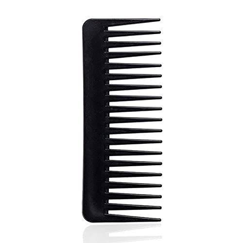 Professional 19-Teeth Wide Tooth Detangler Comb - Black Barber Shop Hair Styling Comb for Men & Women | Perfect for Salon, Home Use & Travel (Model: 11492-17336)