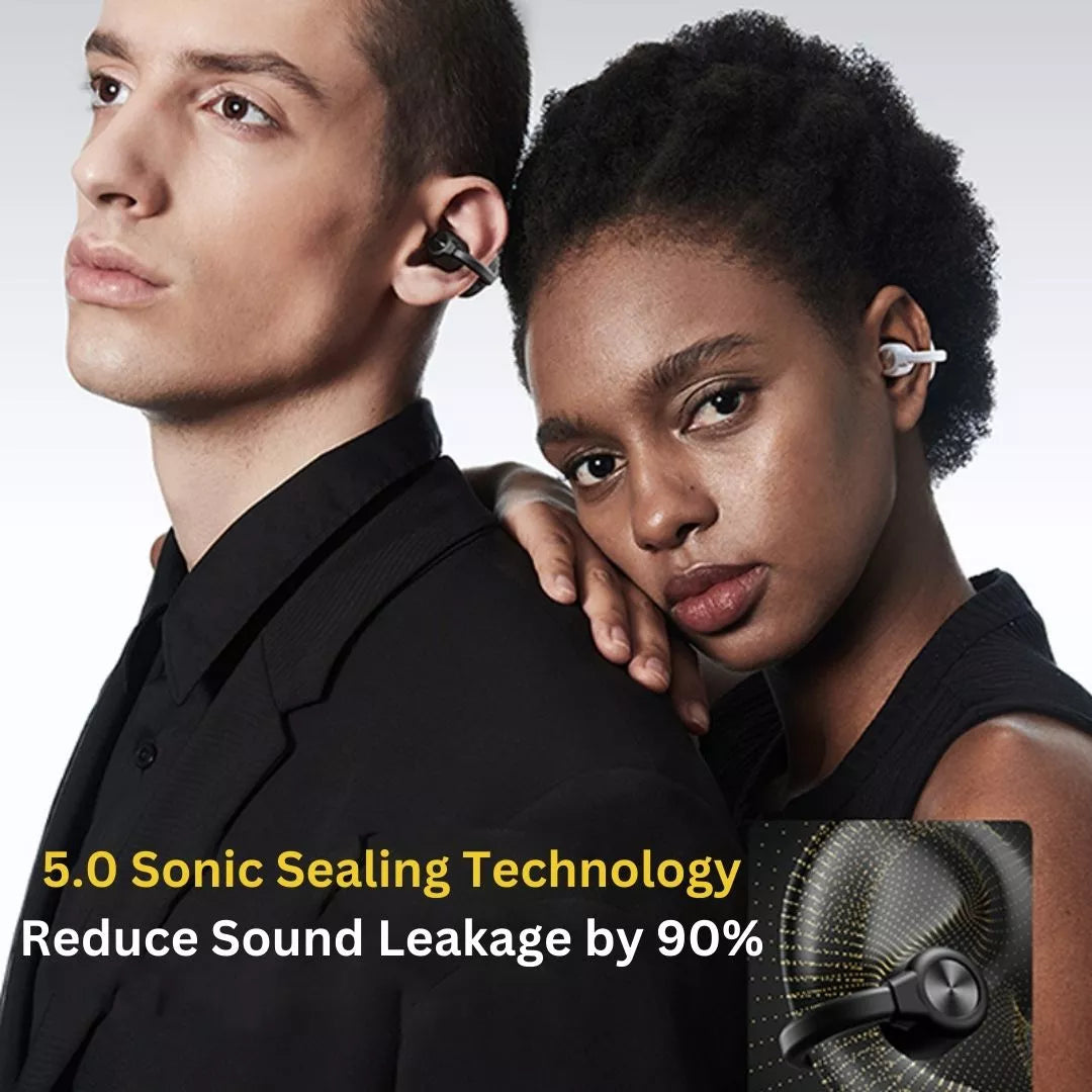 Sanag B56S Pro Wireless Bluetooth Bone Conduction Headphones with Ear Clip - Open-Ear Design for Running, Cycling, Workouts & Outdoor Activities