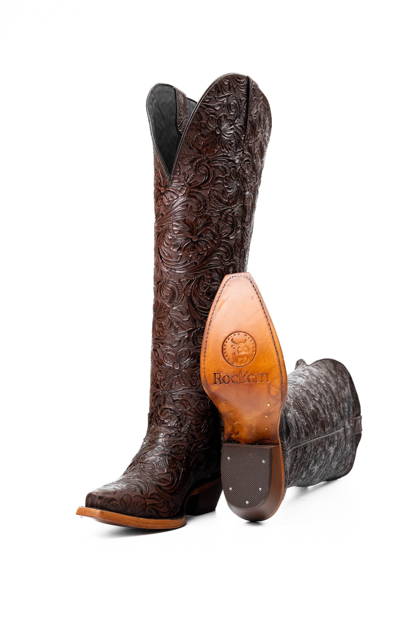 Nancy Women's Tall Wide Calf Snip Toe Cowgirl Boots - Western Riding Boots for Country Dancing, Rodeo & Everyday Wear