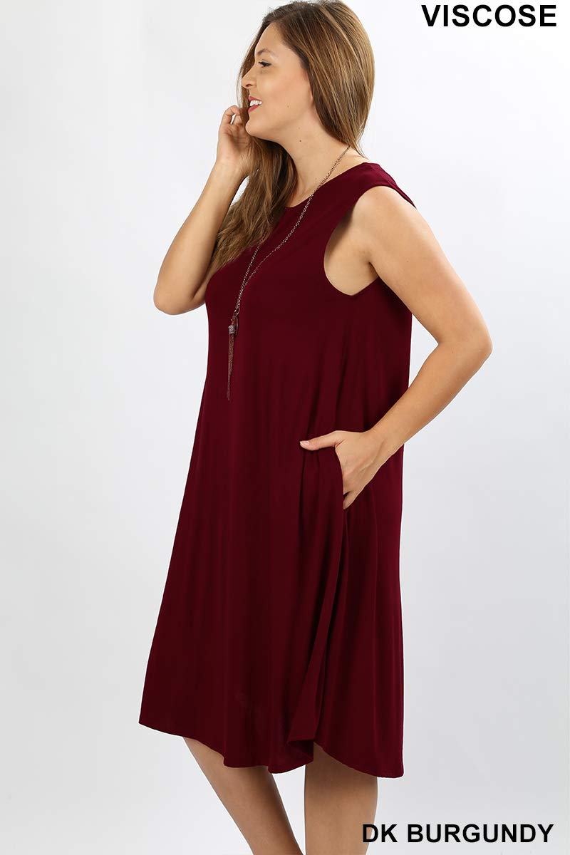 Women's Sleeveless Round Neck Knee-Length Tunic Swing Dress - Flowy Summer Casual Dress for Beach, Vacation & Everyday Wear