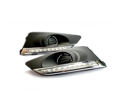 High Brightness LED Daytime Running Lights (DRL) & Fog Lamp Kit - White Light for Chevrolet Aveo 2011-2013 | Easy Installation, Durable & Energy Efficient | Perfect for Night Driving & Enhanced Visibility