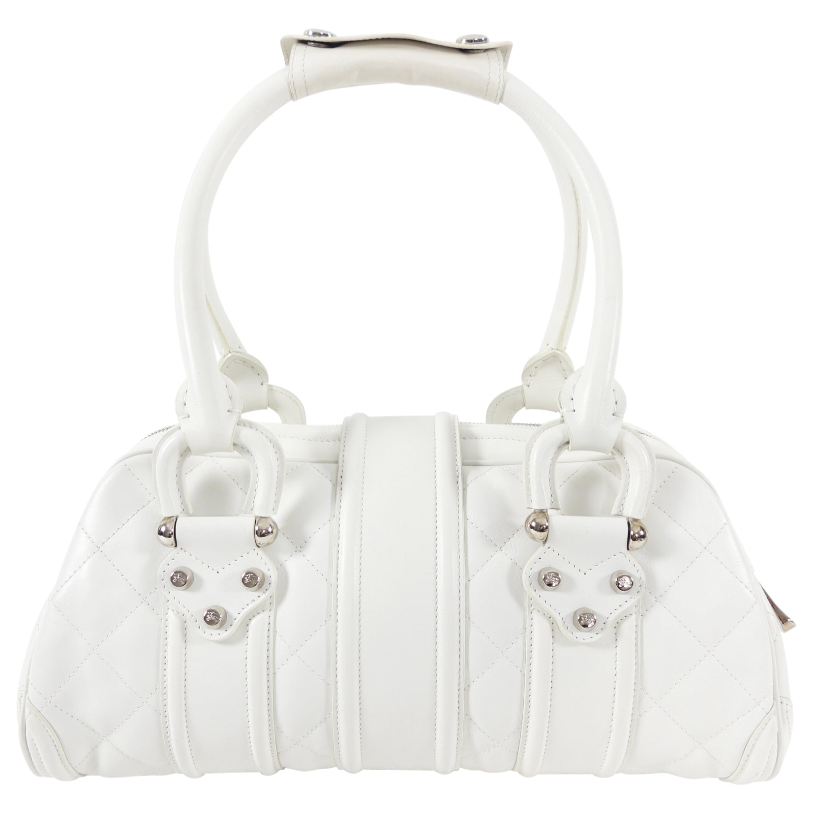 Burberry Prorsum White Leather Shoulder Bag | Luxury Designer Handbag for Women | Perfect for Work, Travel & Evening Events
