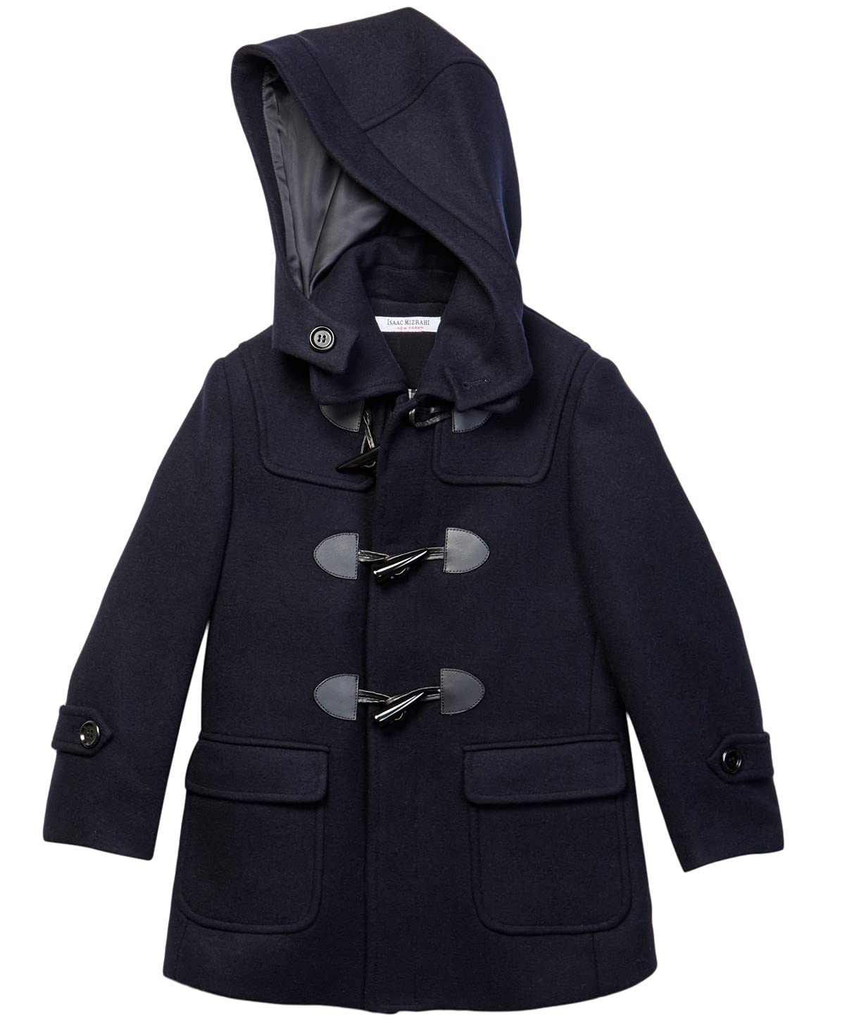 Isaac Mizrahi Boys' 2-20 Solid Wool Toggle Coat with Detachable Hood - Warm Winter Jacket for Kids in Multiple Colors - Perfect for School, Outdoor Play & Cold Weather Activities