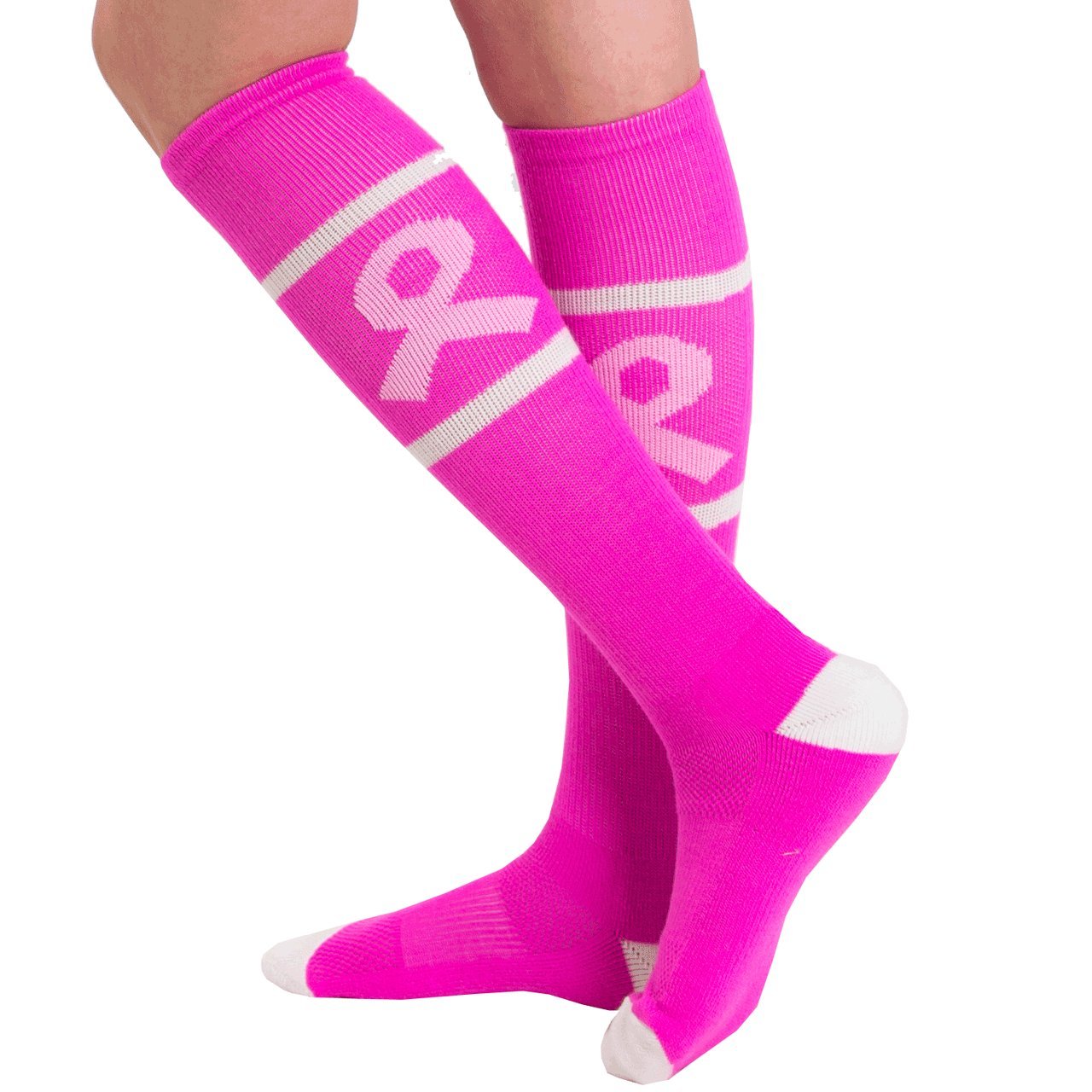 Chrissy's Socks Women's Breast Cancer Awareness Knee High Socks - Comfortable & Supportive Socks for Survivors, Fundraisers and Everyday Wear