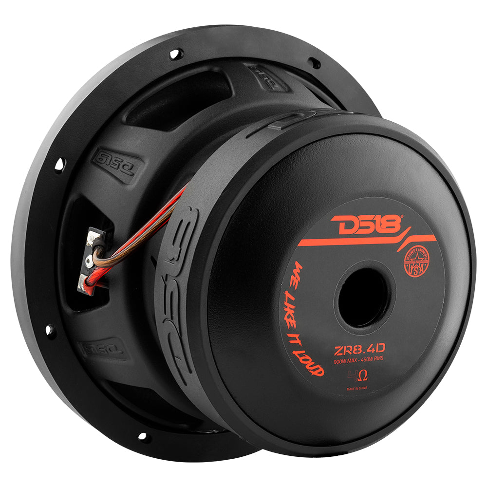 ZR 8 Inch Car Subwoofer 450 Watts RMS DVC 4 Ohm - Powerful Bass for Car Audio & Home Theater Systems