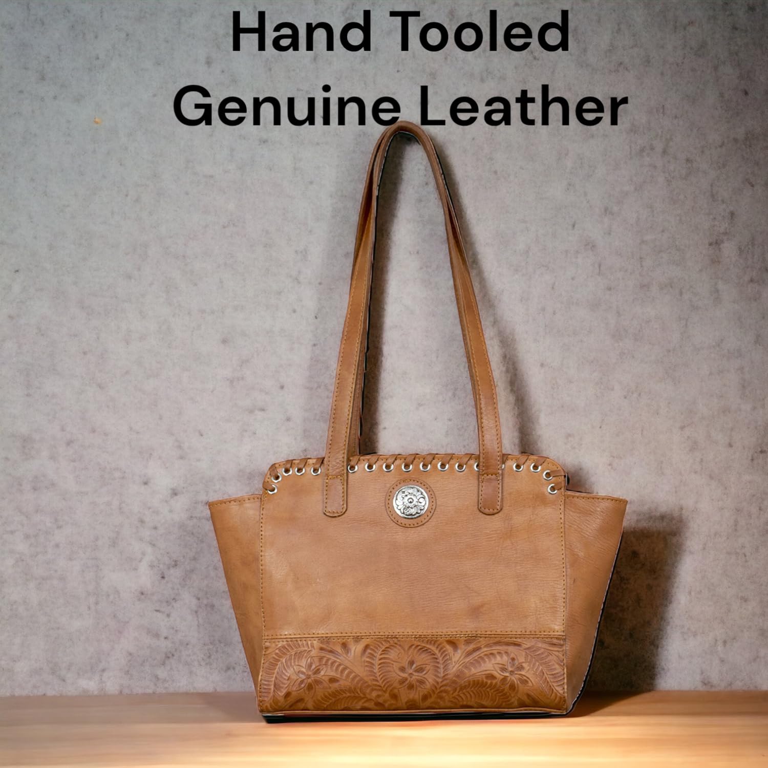 Genuine Leather Women's Tote Bag - Handcrafted Western Style Everyday Purse for Women (Charcoal) | Perfect for Work, Travel & Casual Outings