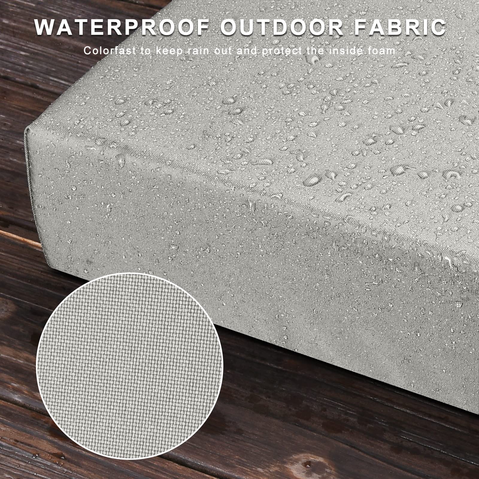 Premium Waterproof Outdoor Bench Cushion - Non-Slip Patio Furniture Cushion for Swing, Window Seat & Indoor Use - 17.7