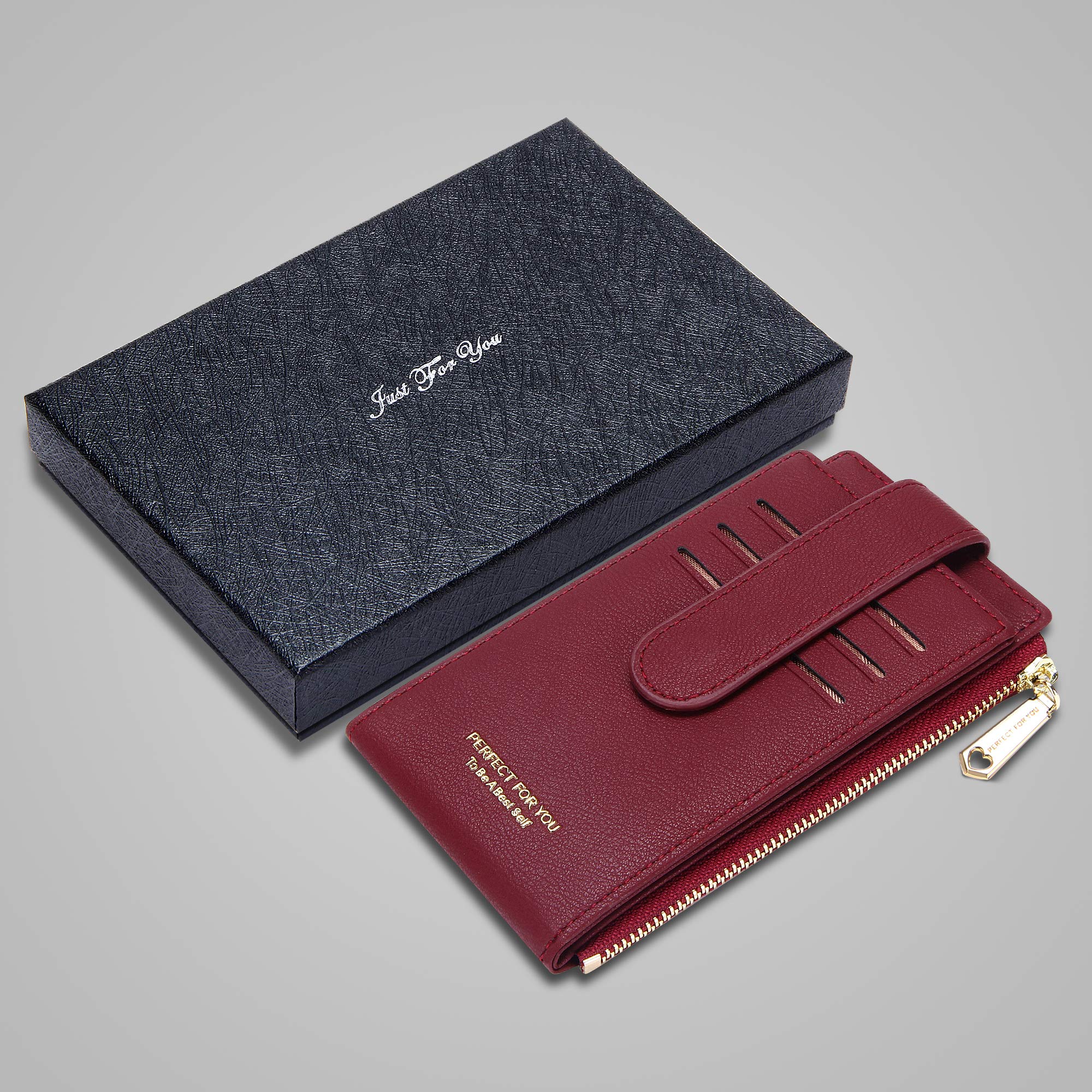 ZRTARY Slim RFID Blocking Bifold Wallet for Women - Compact Card Holder with Zipper Pocket for Cash & Cards | Perfect for Everyday Use, Travel, and Minimalist Lifestyle