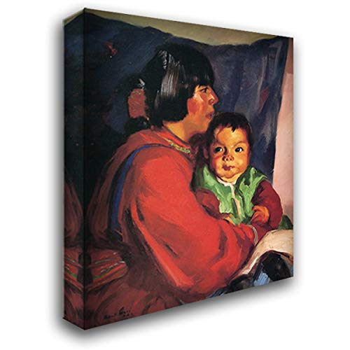 Robert Henri Maria and Baby 20x22 Gallery Wrapped Canvas Art - Premium Stretched Wall Decor for Nursery, Living Room & Bedroom