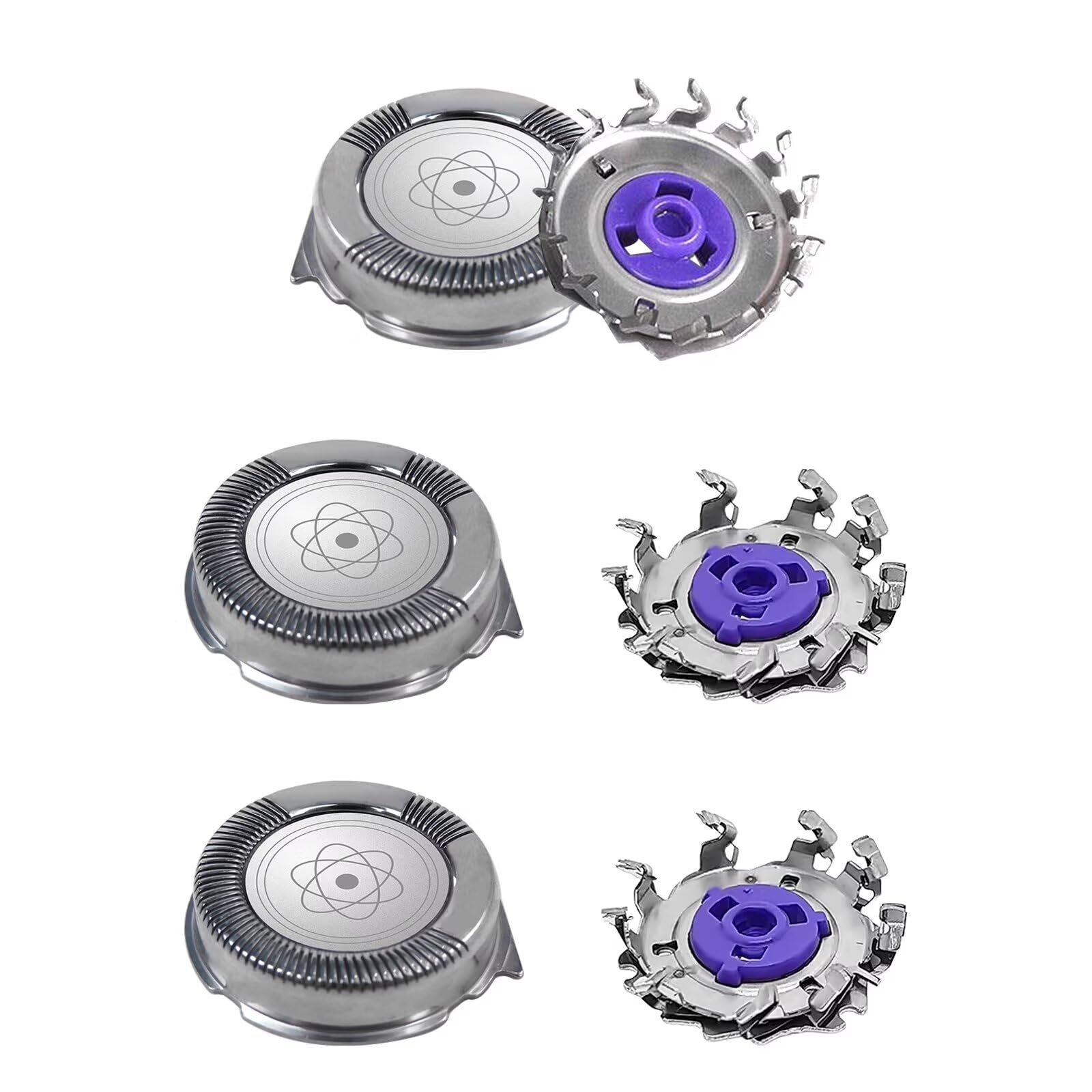 3 Pcs Replacement Shaver Heads for Philips Norelco AT814 AT815 AT830 AT875 AT880 AT890 - Compatible with Multiple Models - Perfect for Home & Travel Grooming