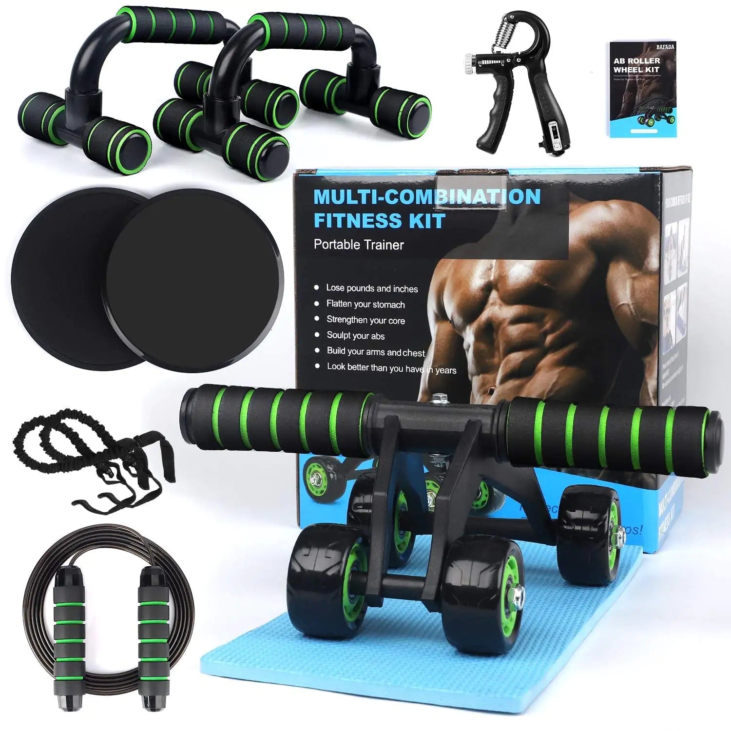 10 in 1 Fitness Kit - Ultimate Home Workout Set for Strength & Cardio Training | Perfect for Home Gym, Weight Loss & Full Body Exercise