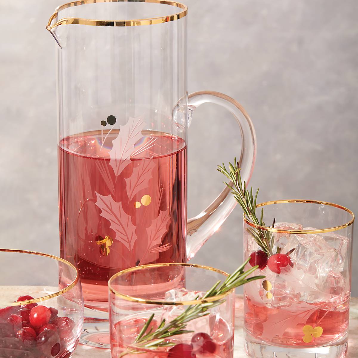Premium Gold Pitcher for Holiday Entertaining - Elegant Glass Pitcher for Cocktails, Lemonade & Iced Tea - Perfect for Parties, Weddings & Home Decor