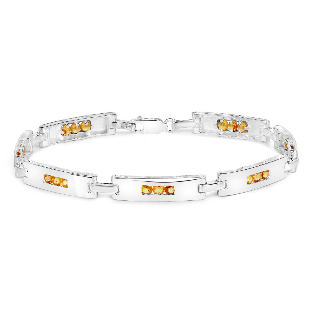 Authentic Yellow Sapphire Tennis Bracelet | 14K Gold Plated | Elegant Jewelry for Women | Perfect for Weddings, Parties & Special Occasions