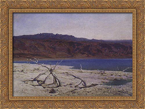 Vasily Polenov Dead Sea 24x18 Gold Ornate Wood Framed Canvas Art - Premium Wall Decor for Living Room, Bedroom & Office