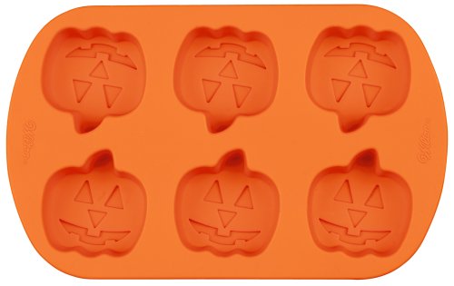 Wilton Halloween 6 Cavity Silicone Baking Pan - Perfect for Cupcakes, Muffins, and Spooky Treats