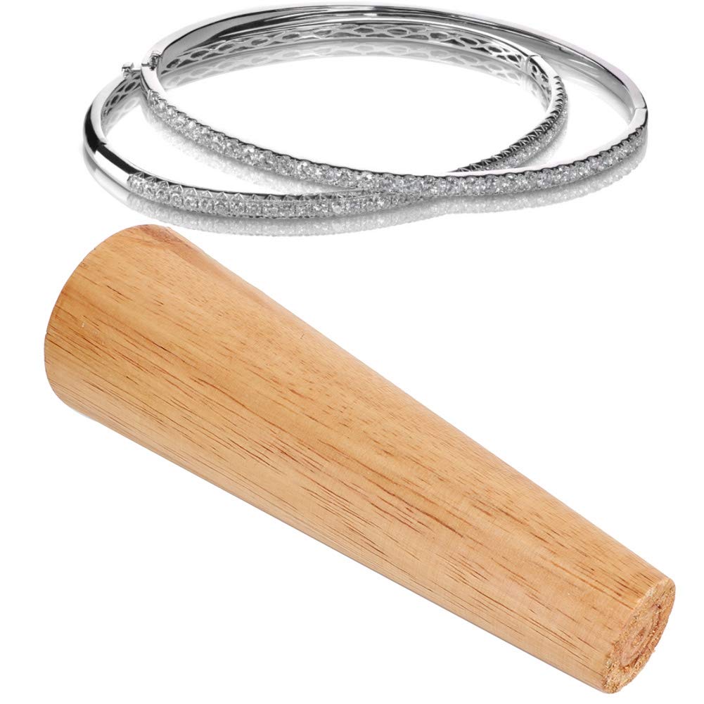 Wooden Bracelet Mandrel - Jewelry Repair Tool for Bangle Adjustment & Deformation Fixing - Round Shape Bracelet Adjuster for DIY Jewelry Making & Professional Use