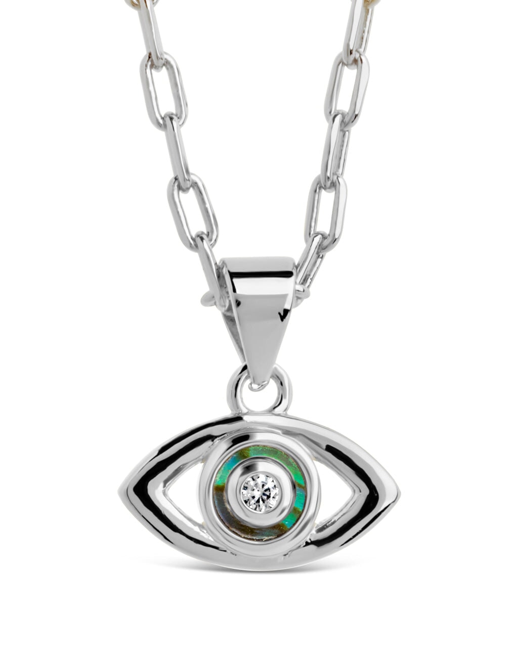 Leidy CZ & Mother of Pearl Evil Eye Pendant Necklace - Elegant Protection Jewelry for Women, Gift for Birthday & Special Occasions