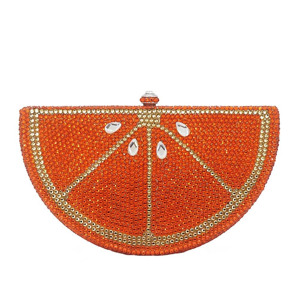 Luxury Rhinestone Evening Clutch Purse for Women - Crystal Fruit Slice Design Wedding Party Handbag | Perfect for Formal Events, Prom, Bridal Accessories & Special Occasions