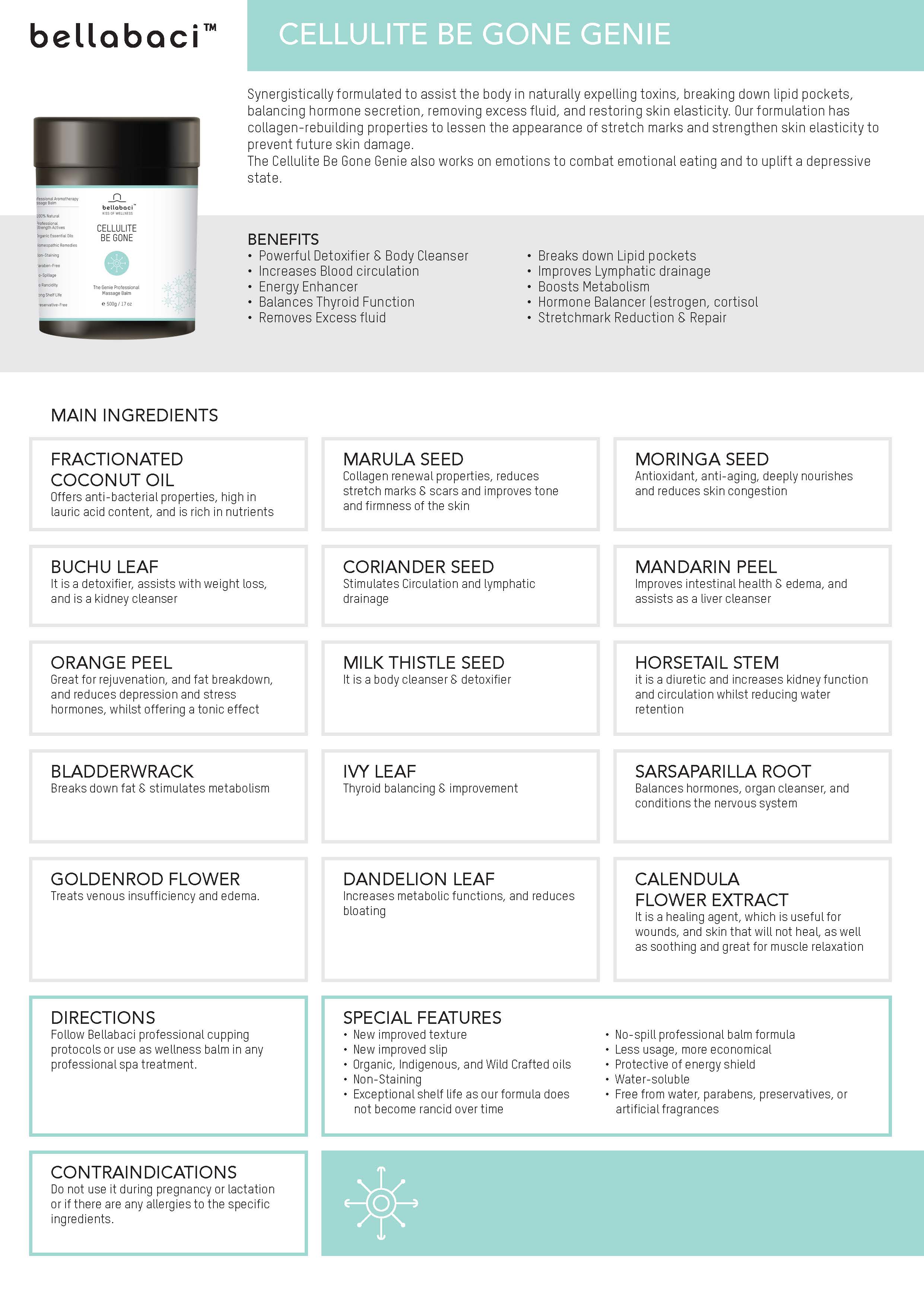 Bellabaci Cellulite Be Gone Wellness Balm - 17.63 oz Anti-Cellulite Cream for Thighs, Hips & Stomach | Natural Slimming & Firming Treatment for Body Contouring | Perfect for Post-Pregnancy & Weight Loss Care