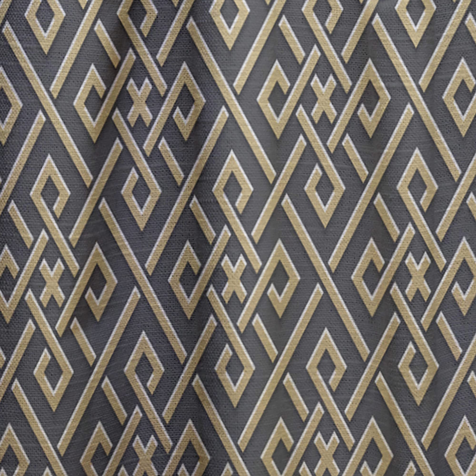 Golden Luxury Metallic Geometric Blackout Curtains - Thermal Insulated Single Panel (52x108) for Bedroom & Living Room | Elegant Home Decor, Noise Reducing & Energy Saving Window Treatments