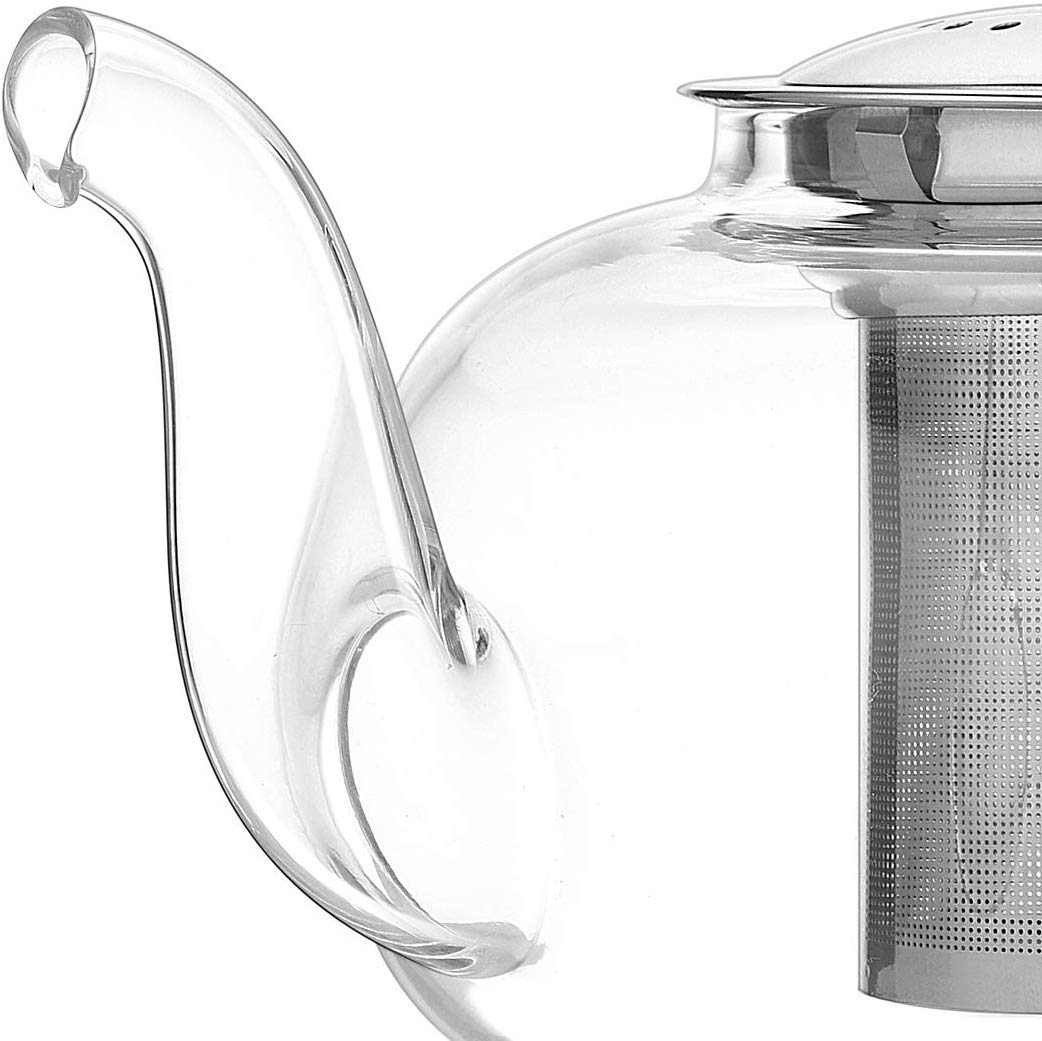 Artcome 34oz Glass Teapot with Removable Infuser - Stovetop Safe Blooming & Loose Leaf Tea Maker - Perfect for Home, Office & Tea Ceremonies
