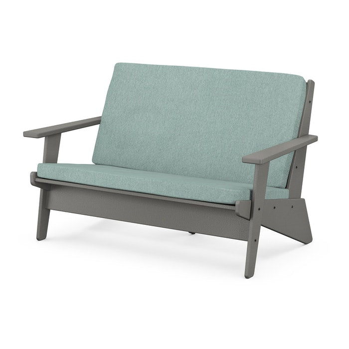 POLYWOOD Riviera Modern Outdoor Lounge Loveseat - Durable All-Weather Wicker Patio Furniture for Poolside, Garden & Deck Relaxation