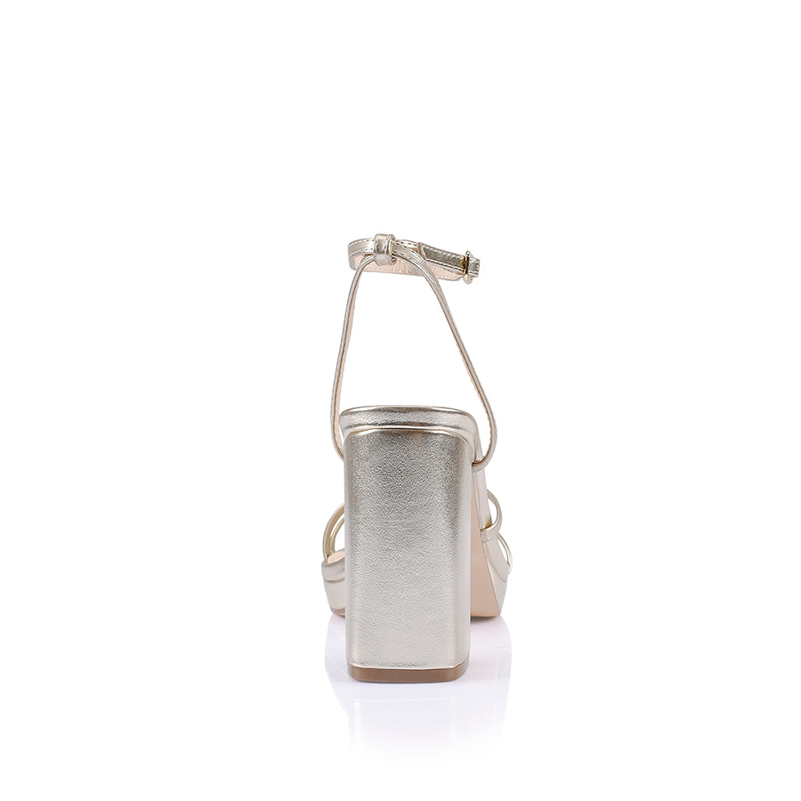 Lani Platform Sandals for Women - Champagne Smooth Leather Comfortable Summer Beach Shoes | Perfect for Vacation, Outdoor Walking and Casual Wear