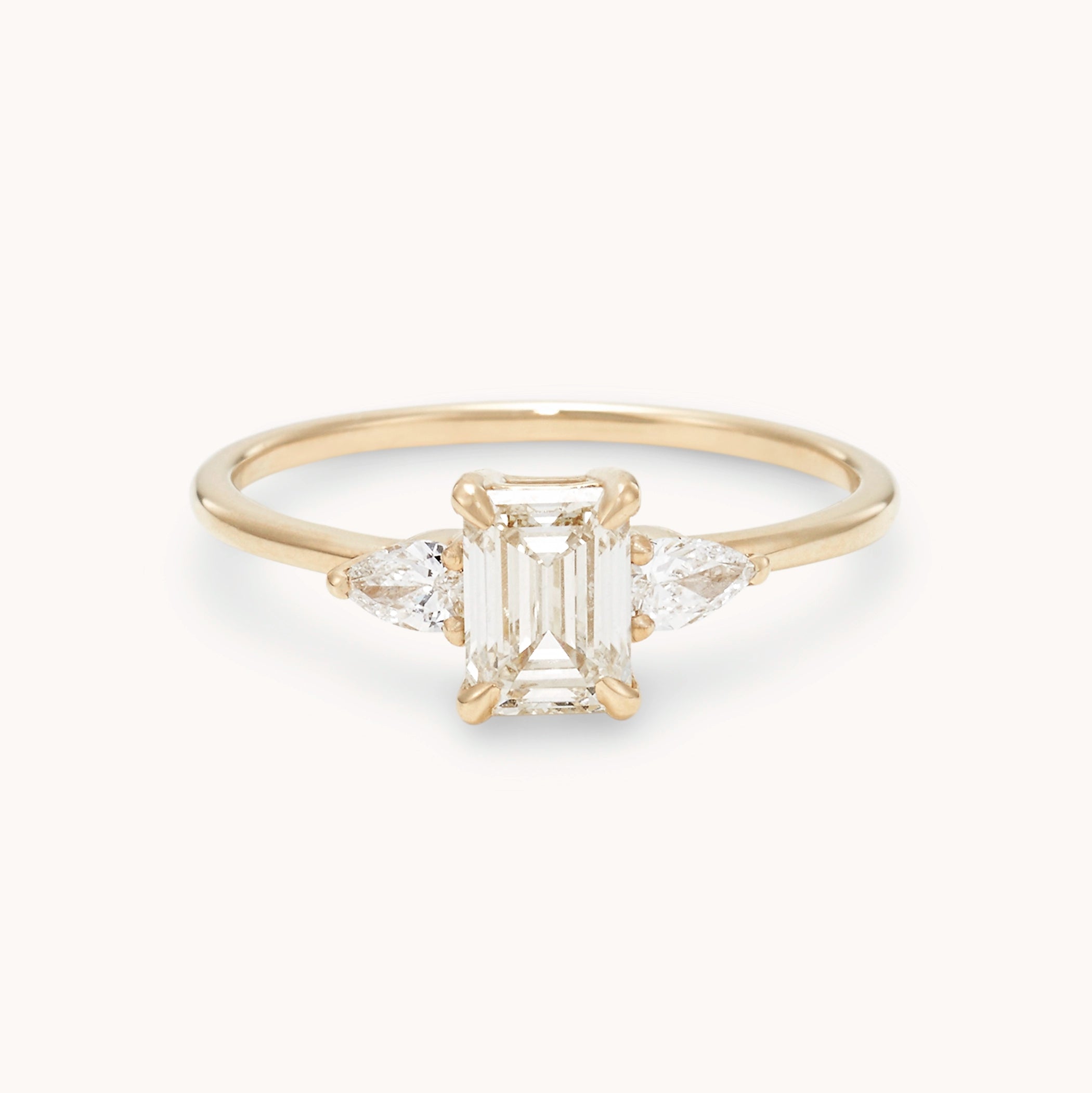 Glacial Promise Unique 14K Yellow Gold Step Cut Diamond Ring – Perfect for Engagement, Anniversary & Special Occasions