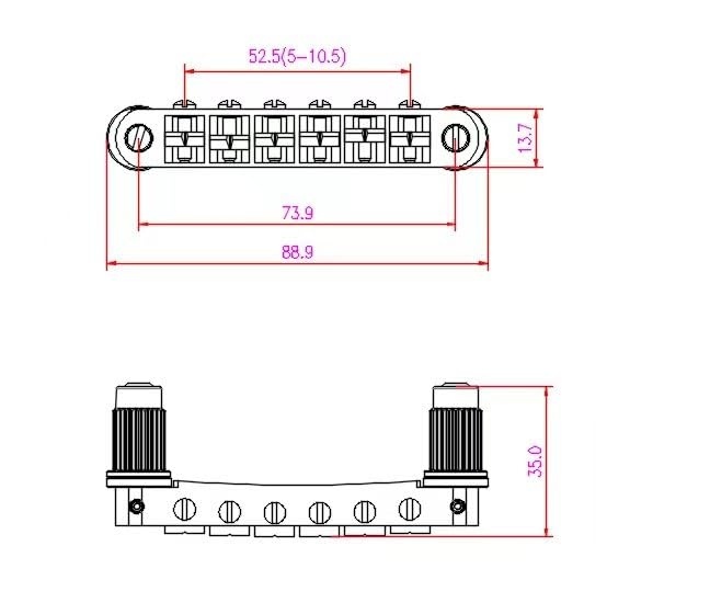 Guyker GM003 Tune-O-Matic Bridge & Vintage Stop Tailpiece Set - Gold Replacement for Gibson Les Paul/SG Electric Guitars | Perfect for Guitar Upgrades & Repairs