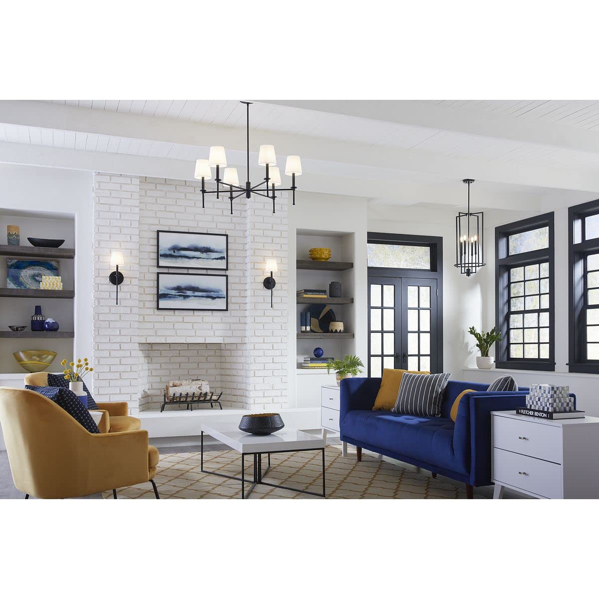 Progress Lighting Metro Collection 5.5 Inch 1-Light Matte Black Traditional Vanity Light with Linen Shade - Perfect for Bathroom, Powder Room, and Dressing Area Makeup Lighting