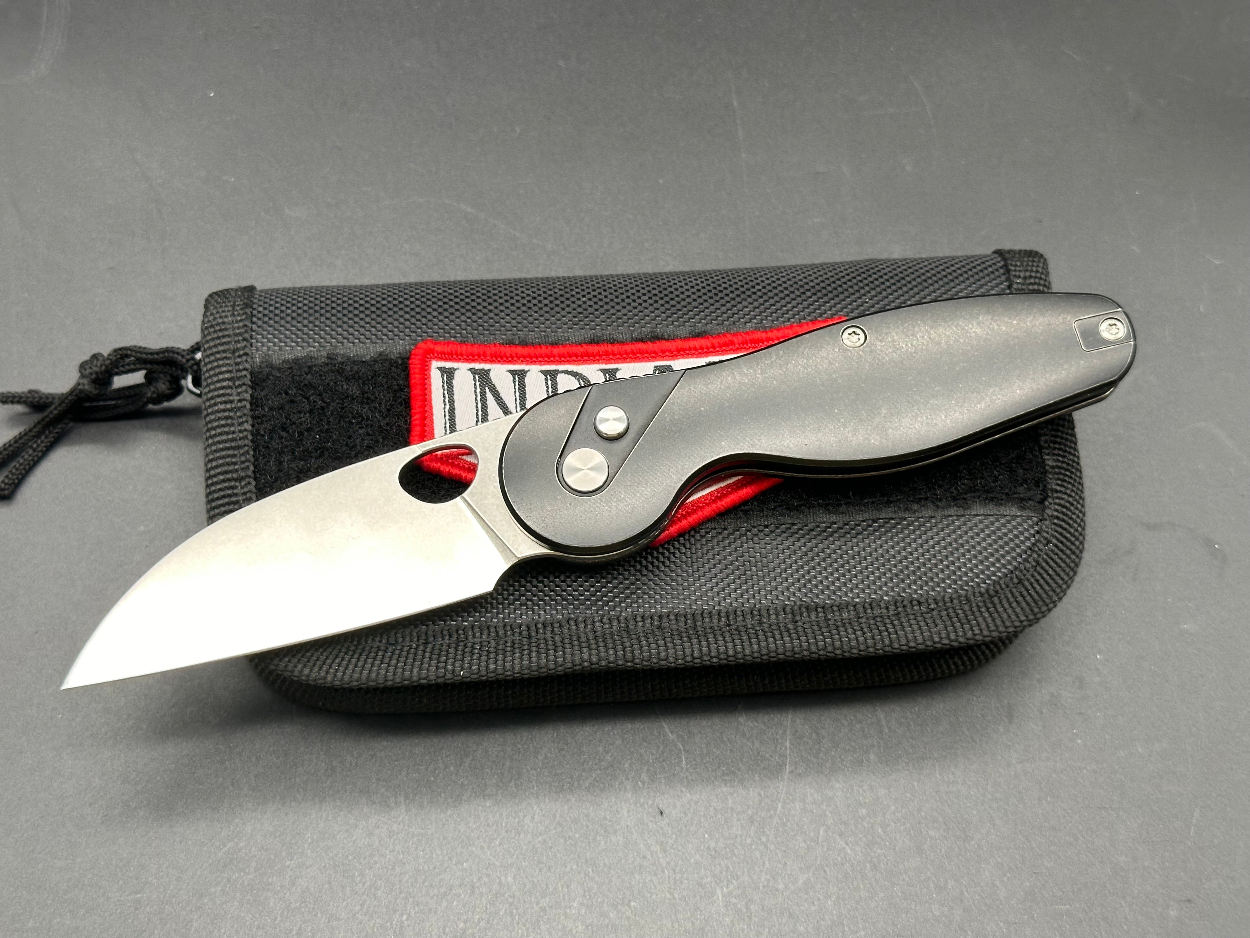 Premium Indiana Knives EDZ Titanium Folding Knife with Vanax SuperClean Blade - Perfect for Camping, Hiking & Everyday Carry (EDC)