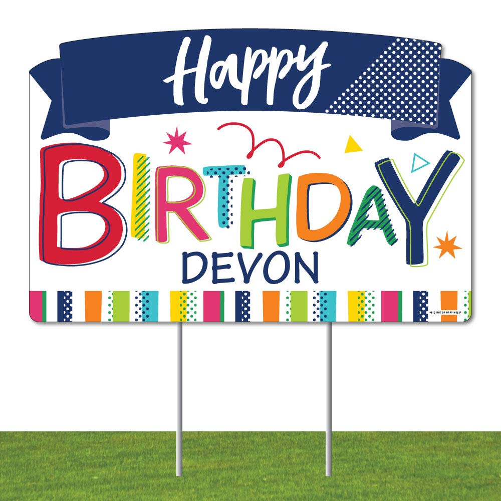Personalized Happy Birthday Yard Sign - Custom Name Lawn Decoration for Birthday Parties | Outdoor Party Decor, Garden Celebration Sign for Birthdays & Special Events