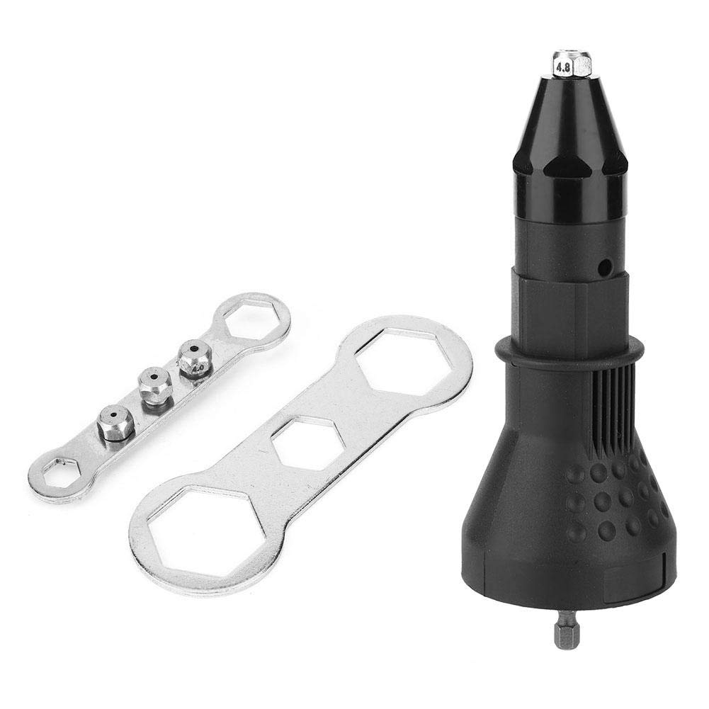 Cordless Drill Rivet Gun Kit - Electric Rivet Nut Tool Adapter for Power Drills, Insert Nut Riveter (Black) | Perfect for DIY Projects, Metalworking, and Automotive Repairs