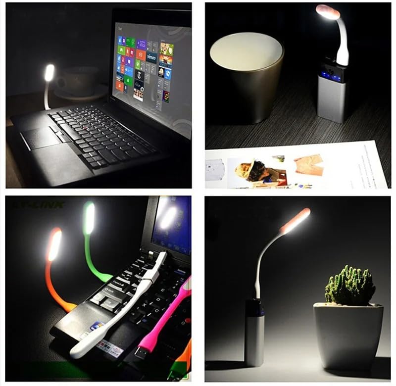 Flexible USB LED Reading Light for Keyboard & Laptop - Adjustable Gooseneck Desk Lamp for Computer, Books, Night Study - White Light for Home Office & Dorm Room