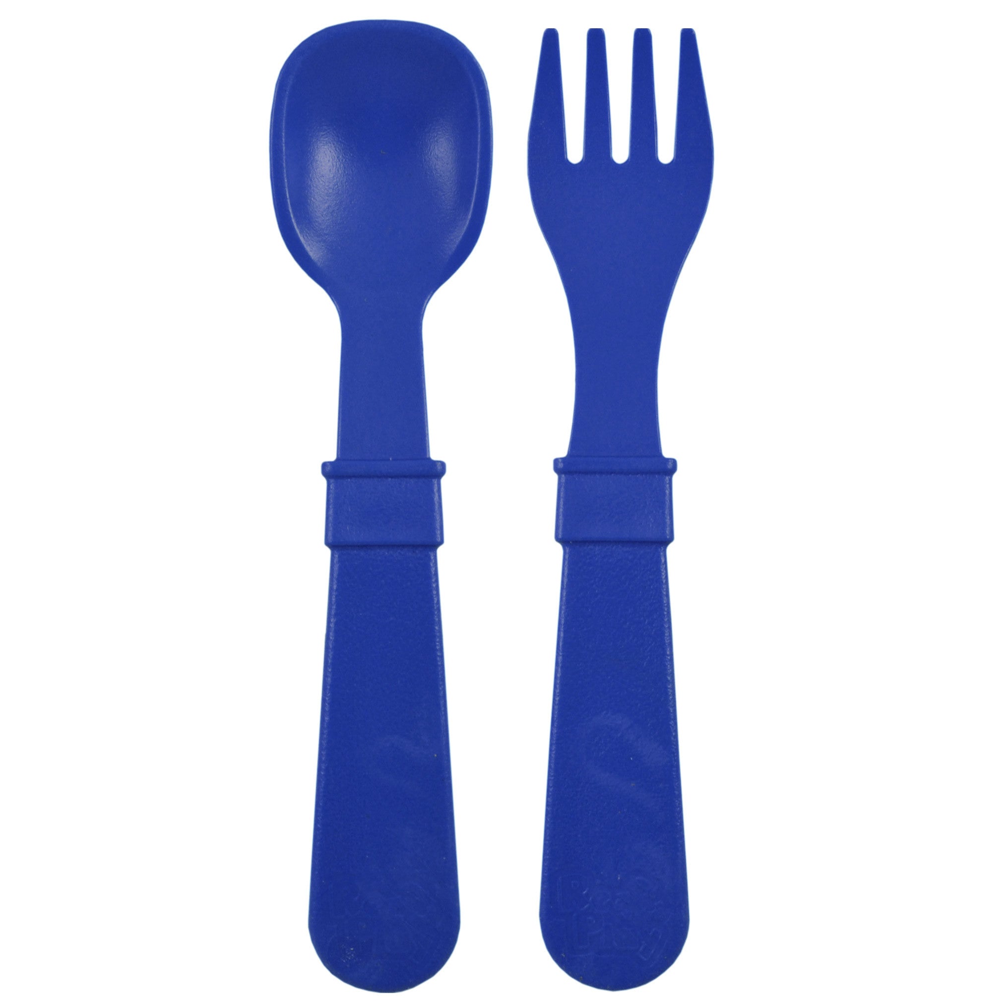 Reusable Play Spoon and Fork Set for Kids - BPA-Free, Eco-Friendly Navy Blue Utensils - Perfect for Toddler Meals, Picnics, and Travel