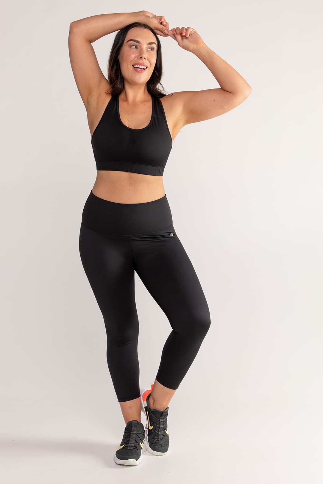 Essential High Waist 7/8 Yoga Leggings for Women - Black | Workout, Running & Gym Activewear