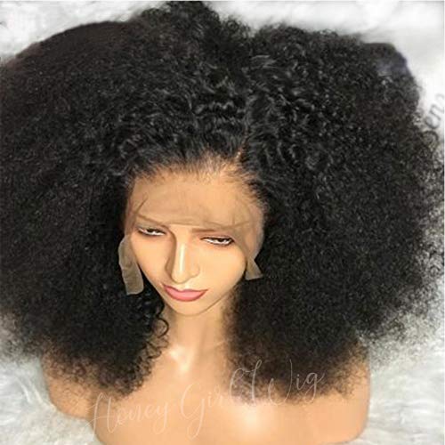 13x6 Glueless Lace Frontal Wig - 10A Brazilian Kinky Curly Human Hair Wig for Black Women | Pre-Plucked, 130% Density, 10 Inch Length | Perfect for Daily Wear, Parties & Protective Styling